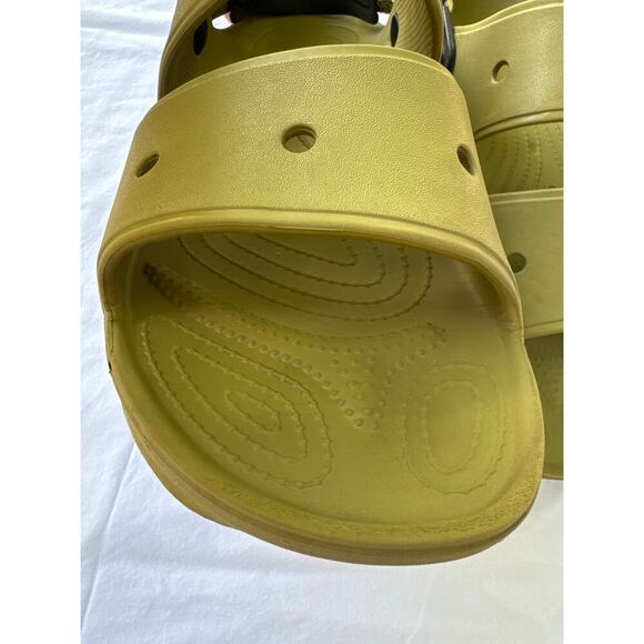 Iconic Crocs Comfort Olive Green Strap All Terrain Sandals With Back Strap Sz 15 - Picture 3 of 16
